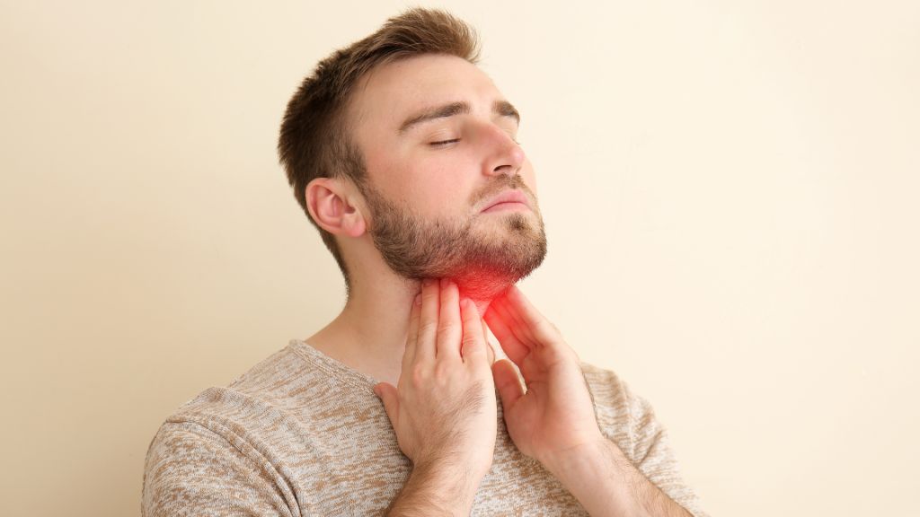 Anatomy of parotid gland showing tumor location near the jaw and ear